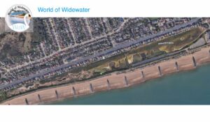 aerial view of widewater in Lancing